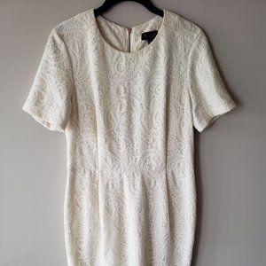 Topshop cream lace dress sz 10
